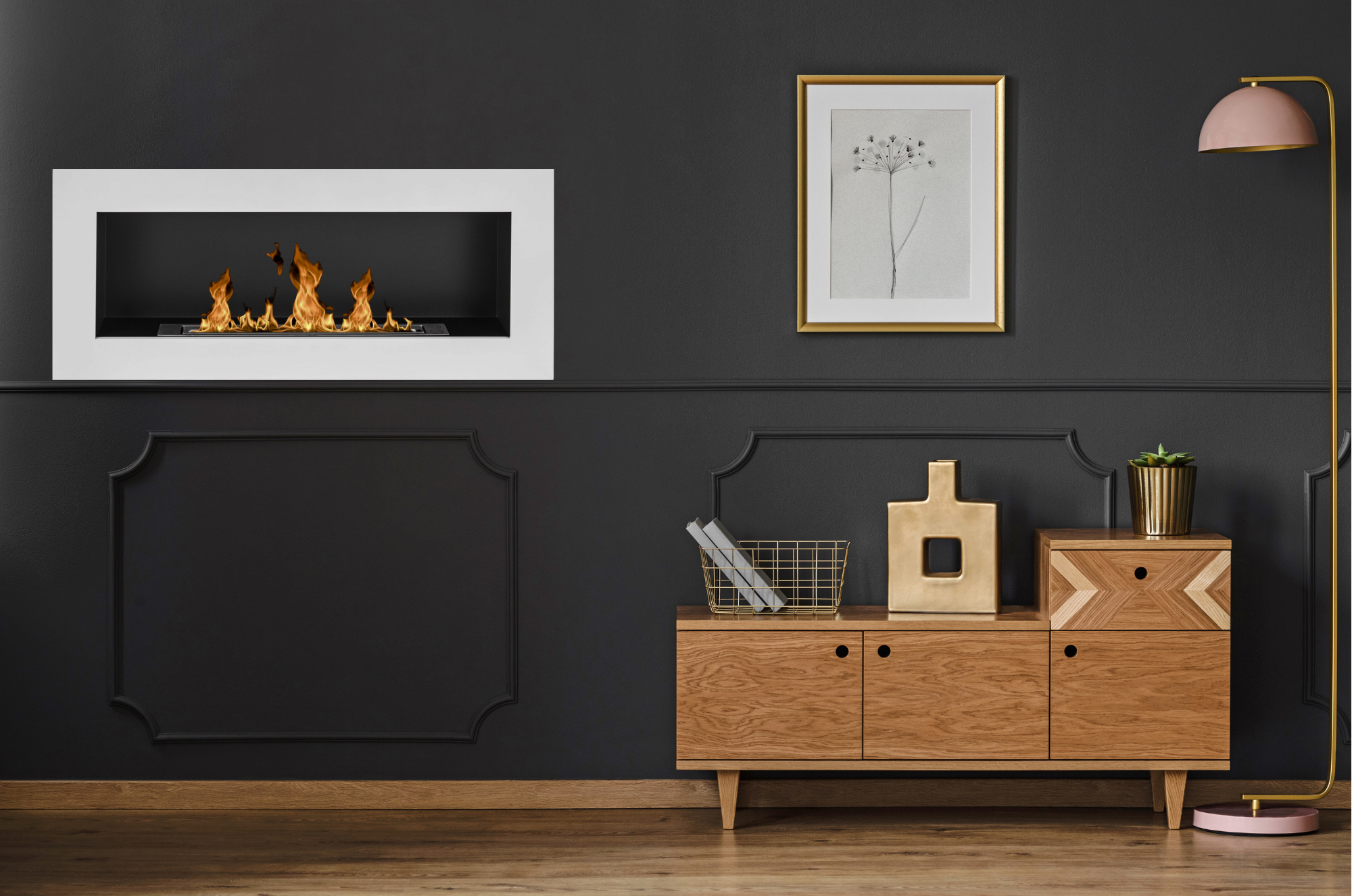 Reo BOX W Bio Ethanol Wandhaard 90 cm
