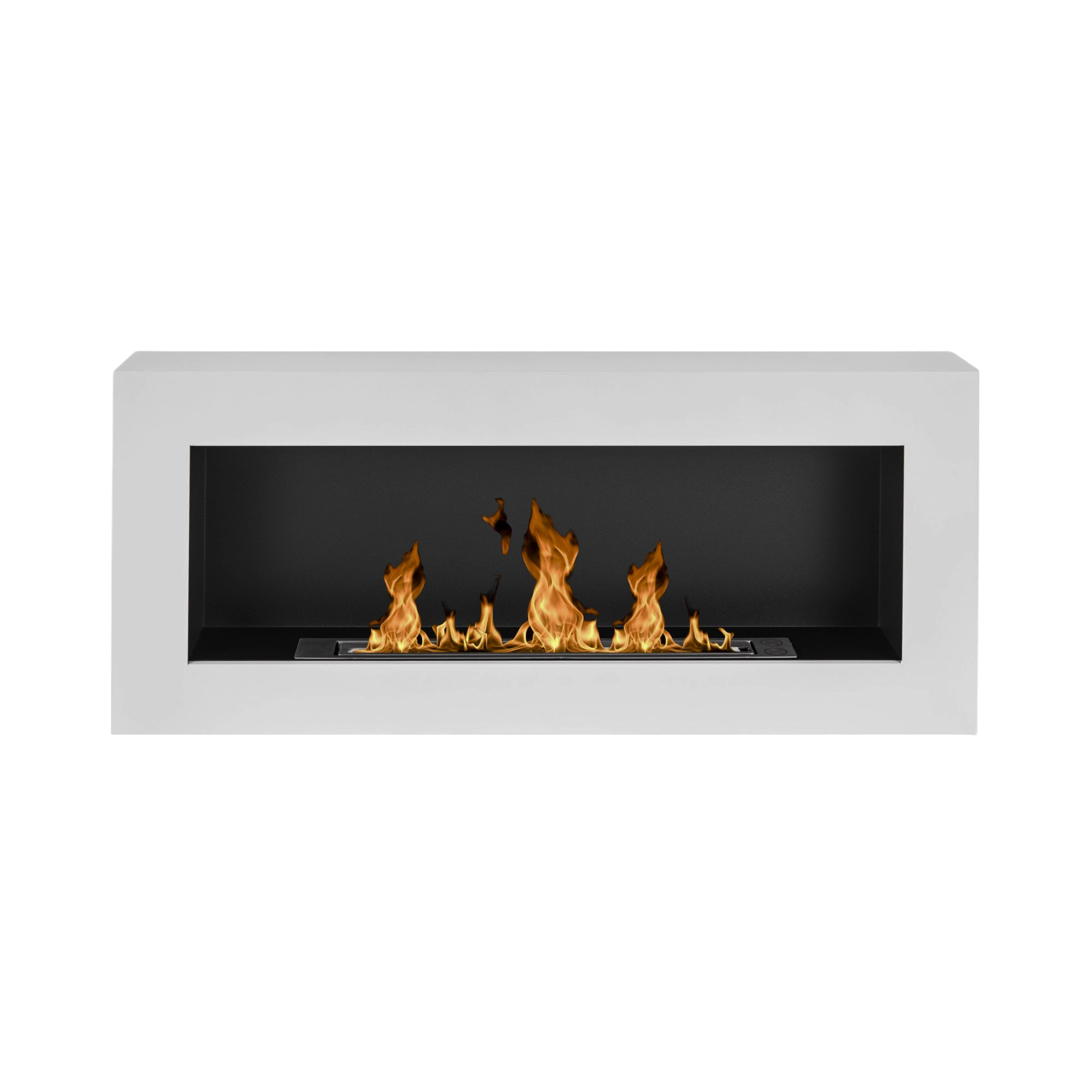 Reo White Bio Wall Fireplace 90 x 40 CM