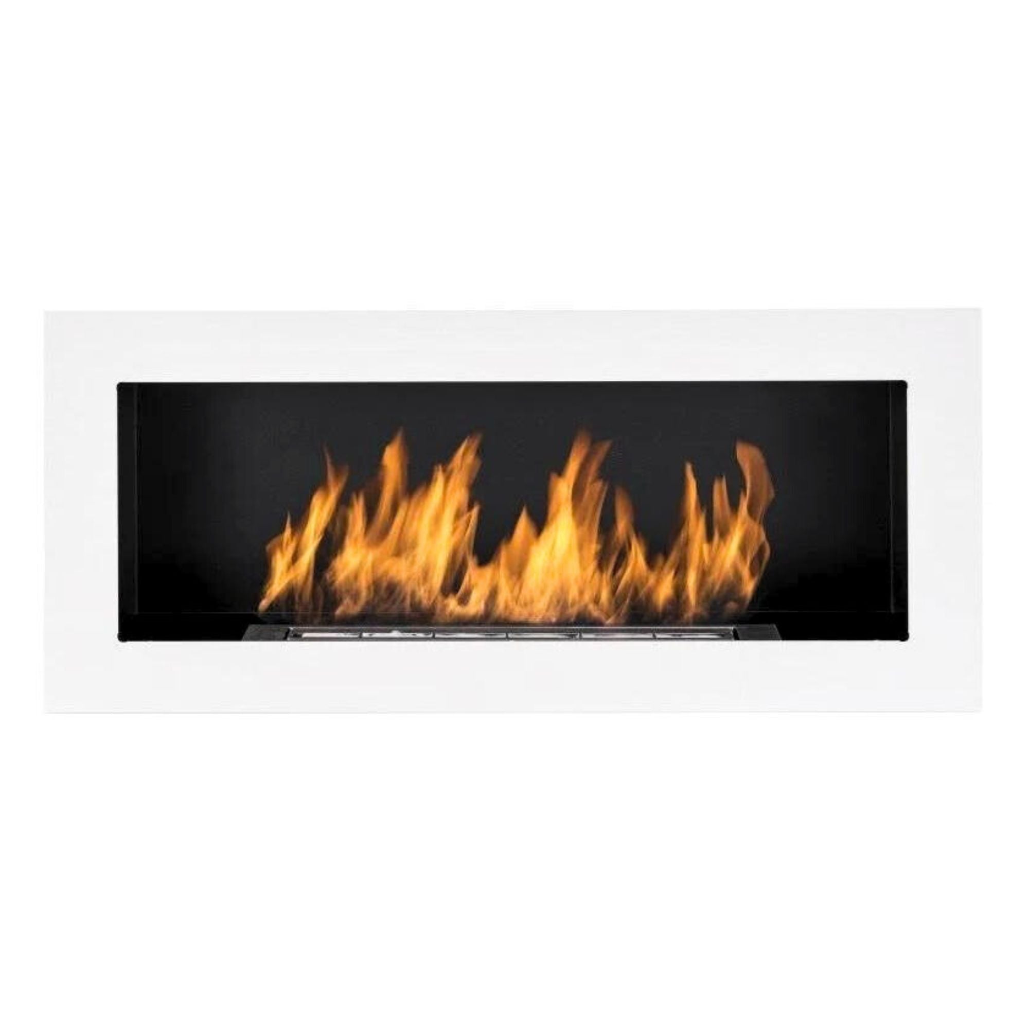 Reo White Bio Wall Fireplace 90 x 40 CM 