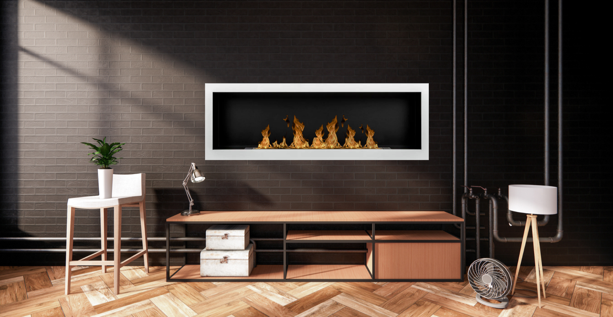 S-line W Bio Ethanol Wandhaard 120 cm