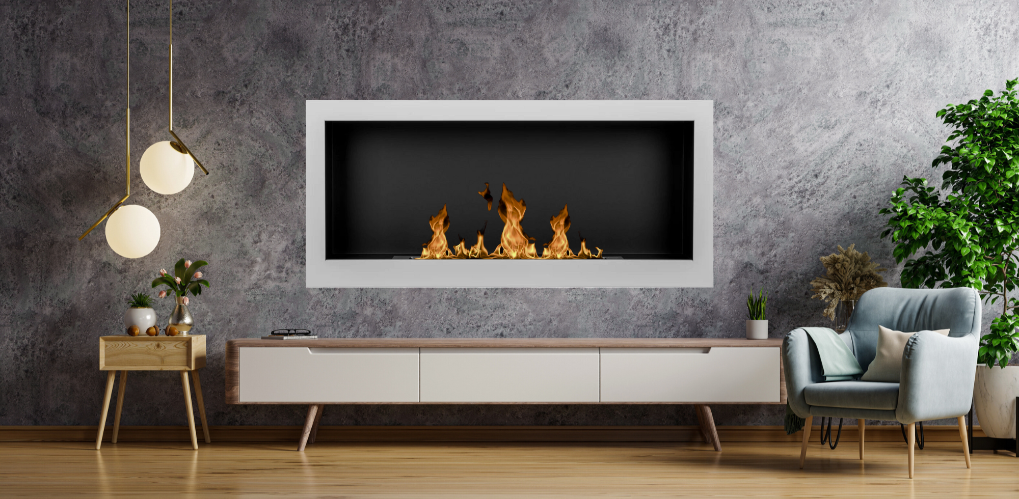 S-line W Bio Ethanol Wandhaard 90 cm