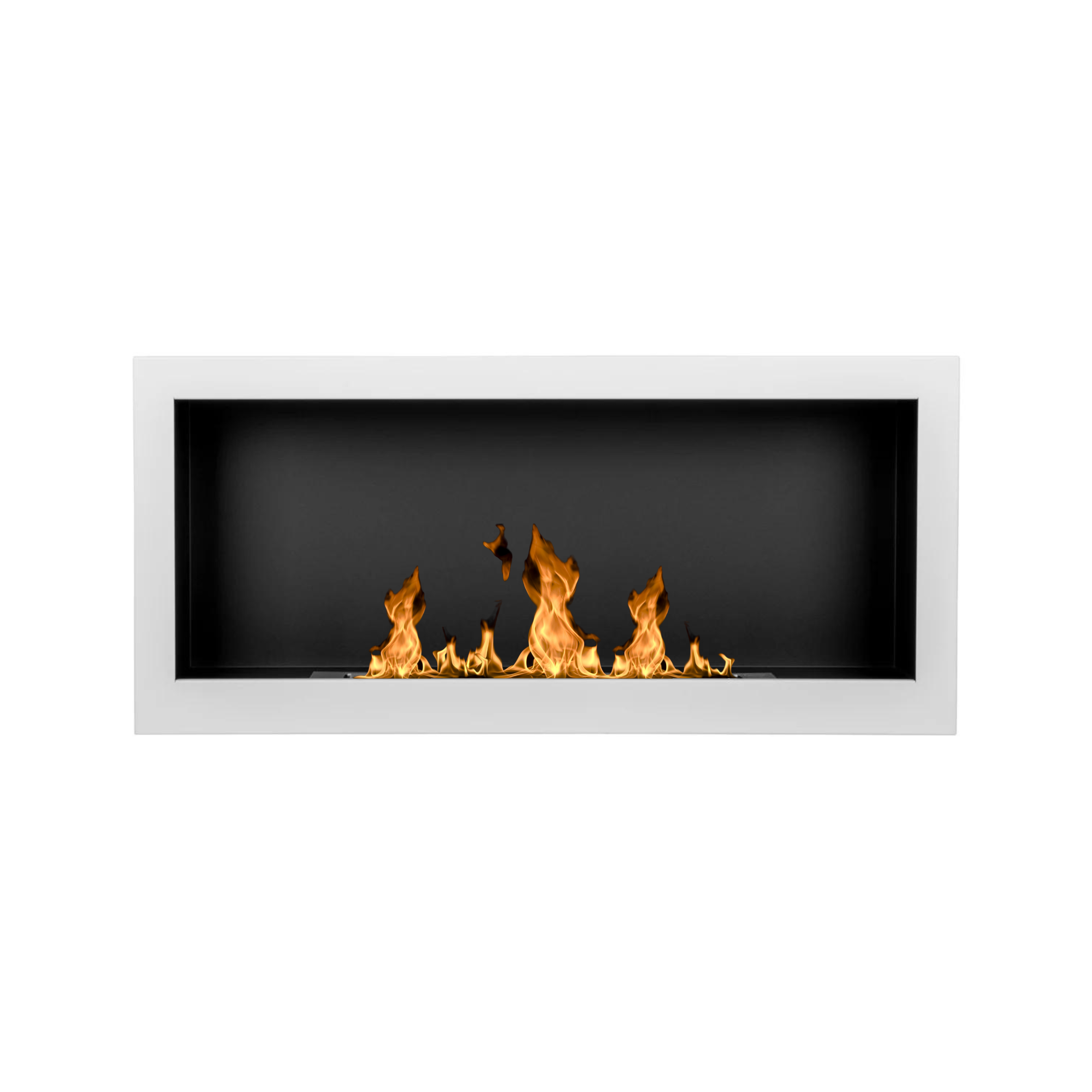 S - Line White Full BOX Bio-Ethanol Wall Fireplace 90 x 40 CM
