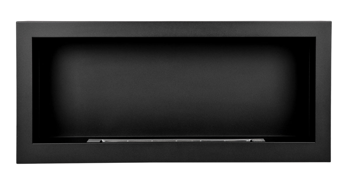 S - Line Black Full BOX Bio-Ethanol Wall Fireplace 90 x 40 CM