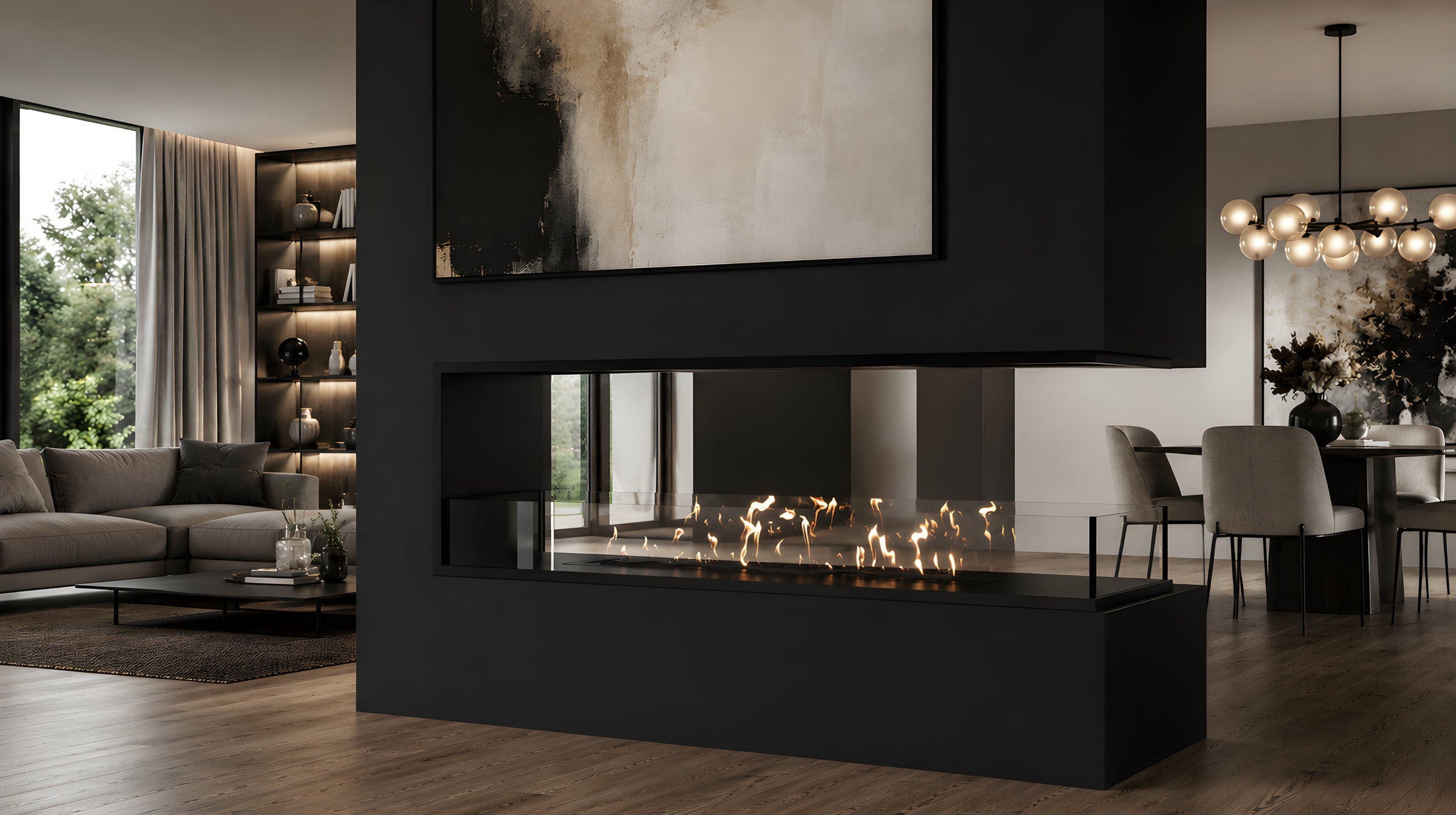 Saint U Vorm Driezijdig Inbouwhaard 140 cm