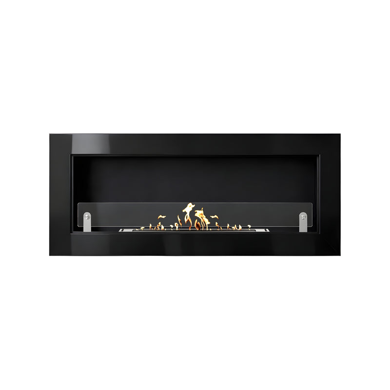 Sani Glanzend Zwart Inbouwhaard 120 cm