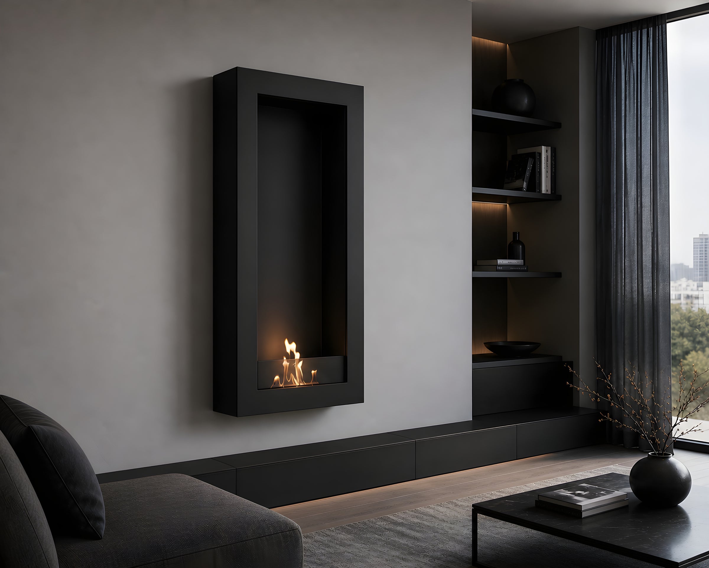Selected Box Vertical Wandhaard Zwart 60 x 120 cm