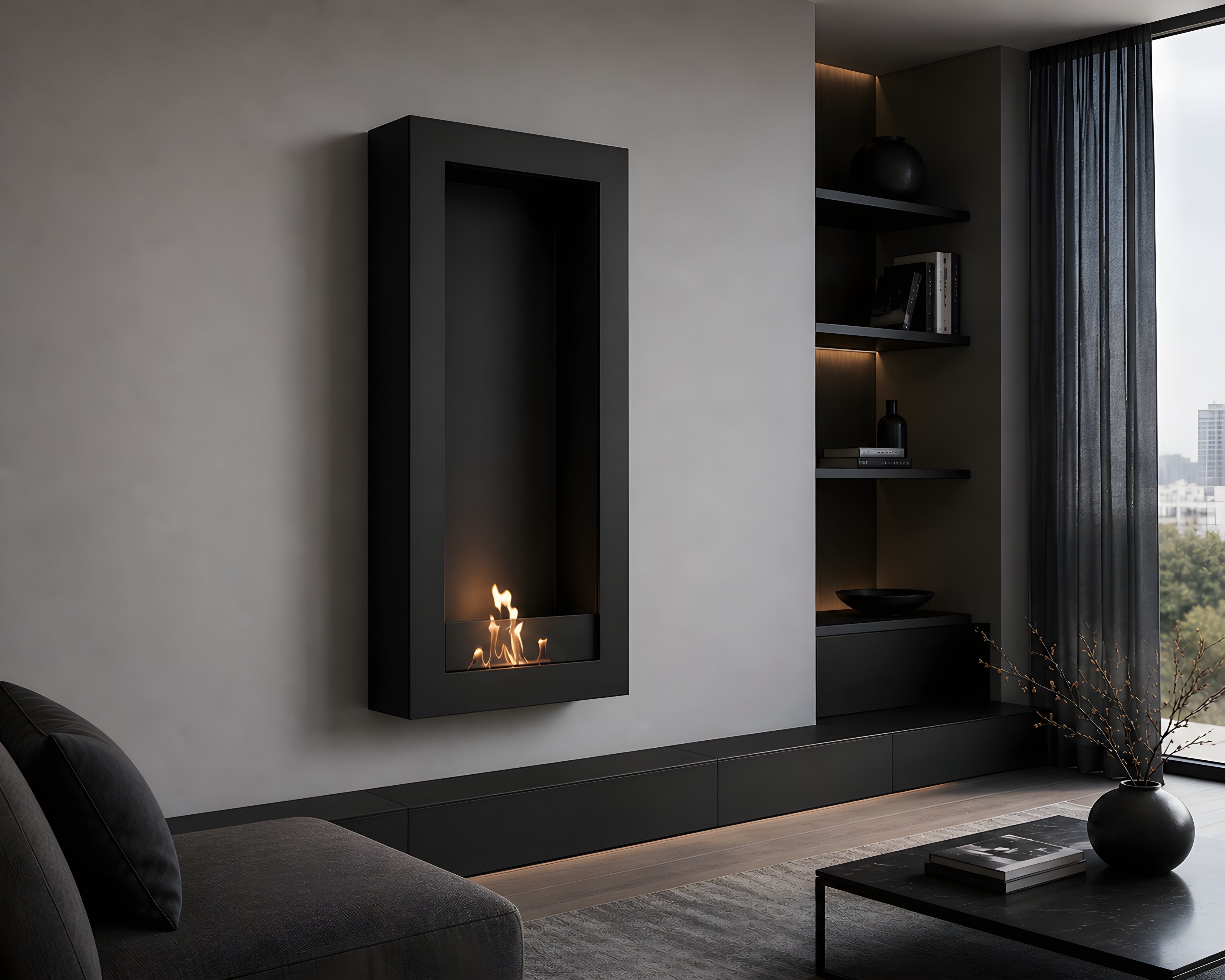 Selected Box Vertical Wandhaard Zwart 60 x 200 cm