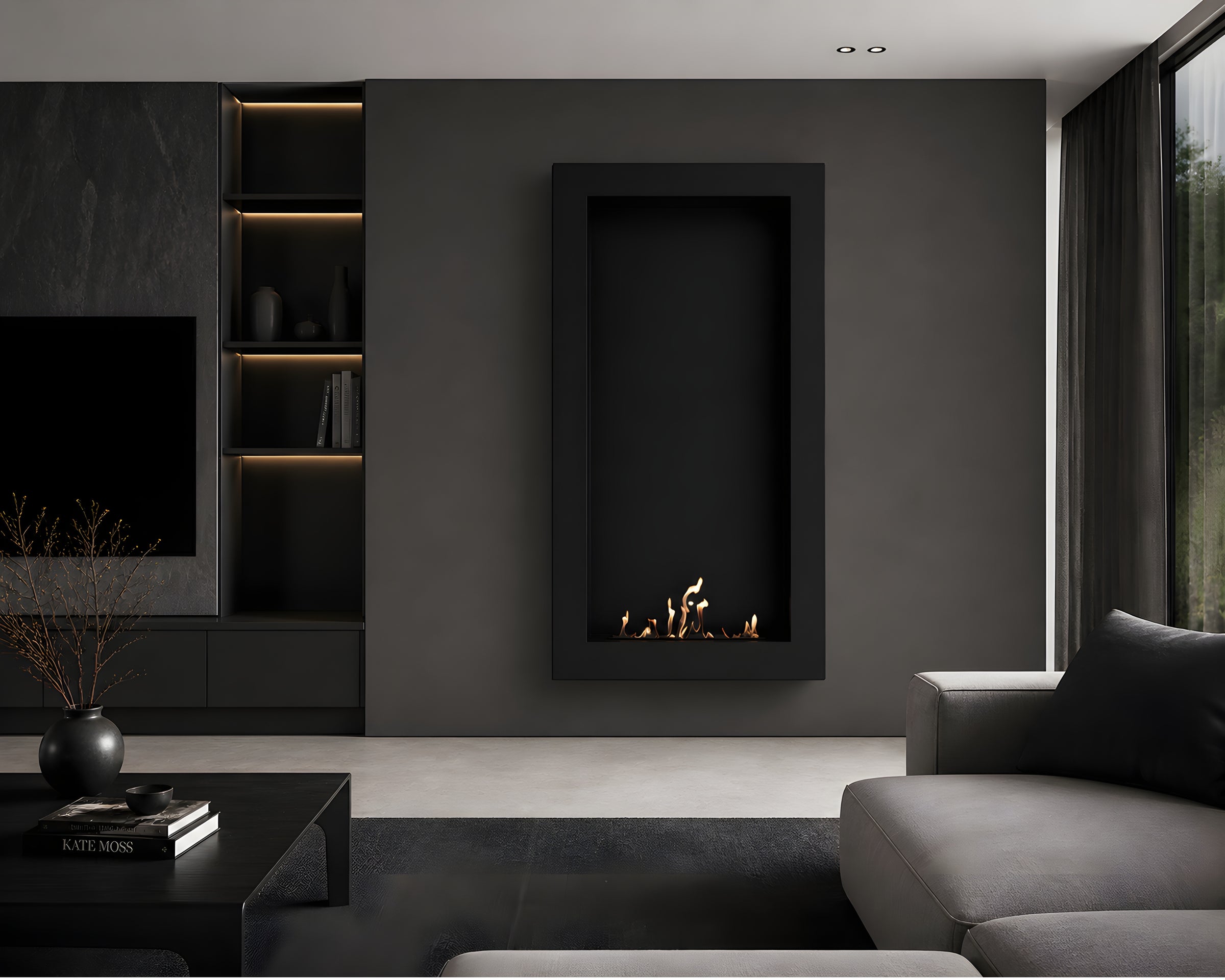 Selected Box Vertical Wandhaard Zwart 60 x 120 cm