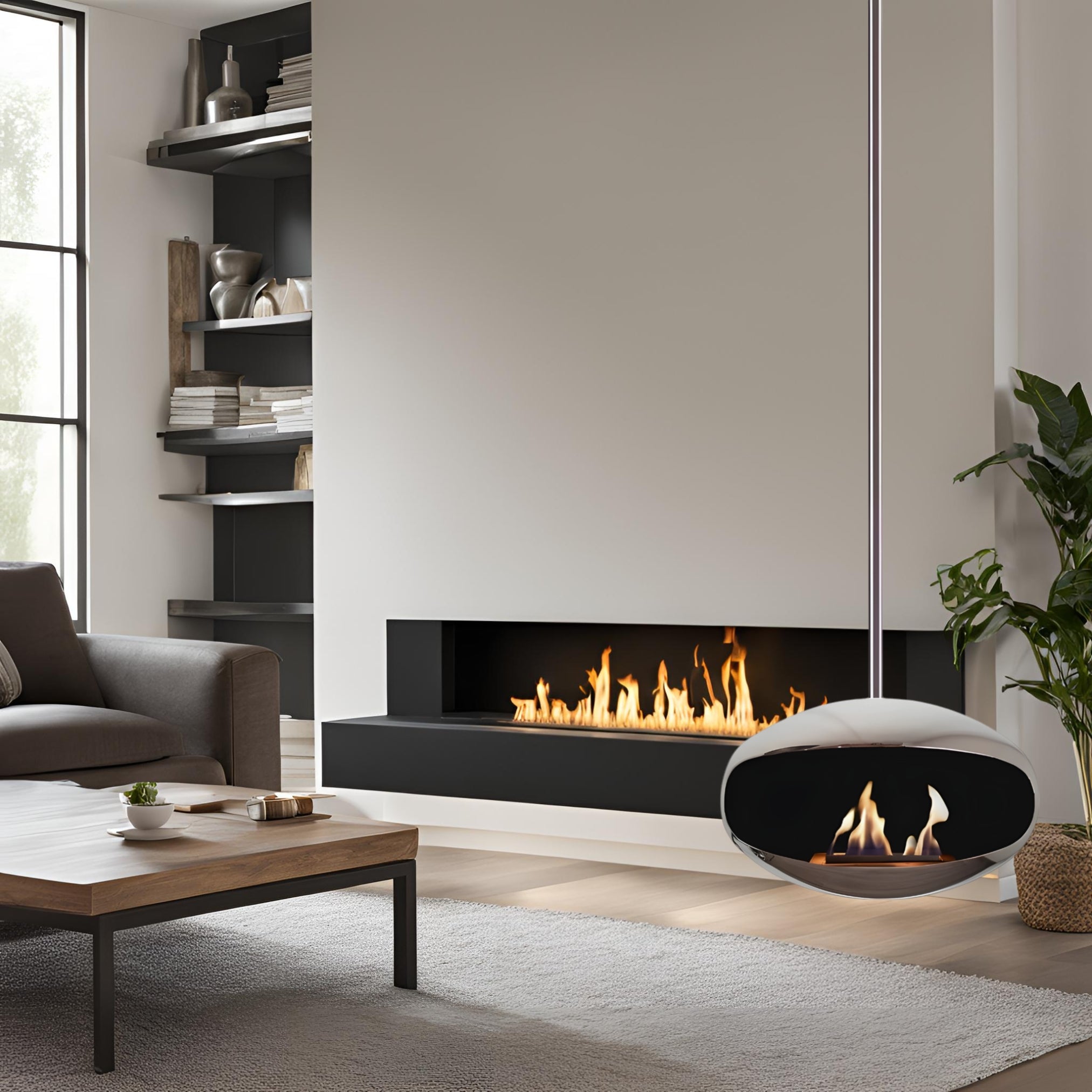 Selected RVS Bio Ethanol Plafondhaard 60 cm