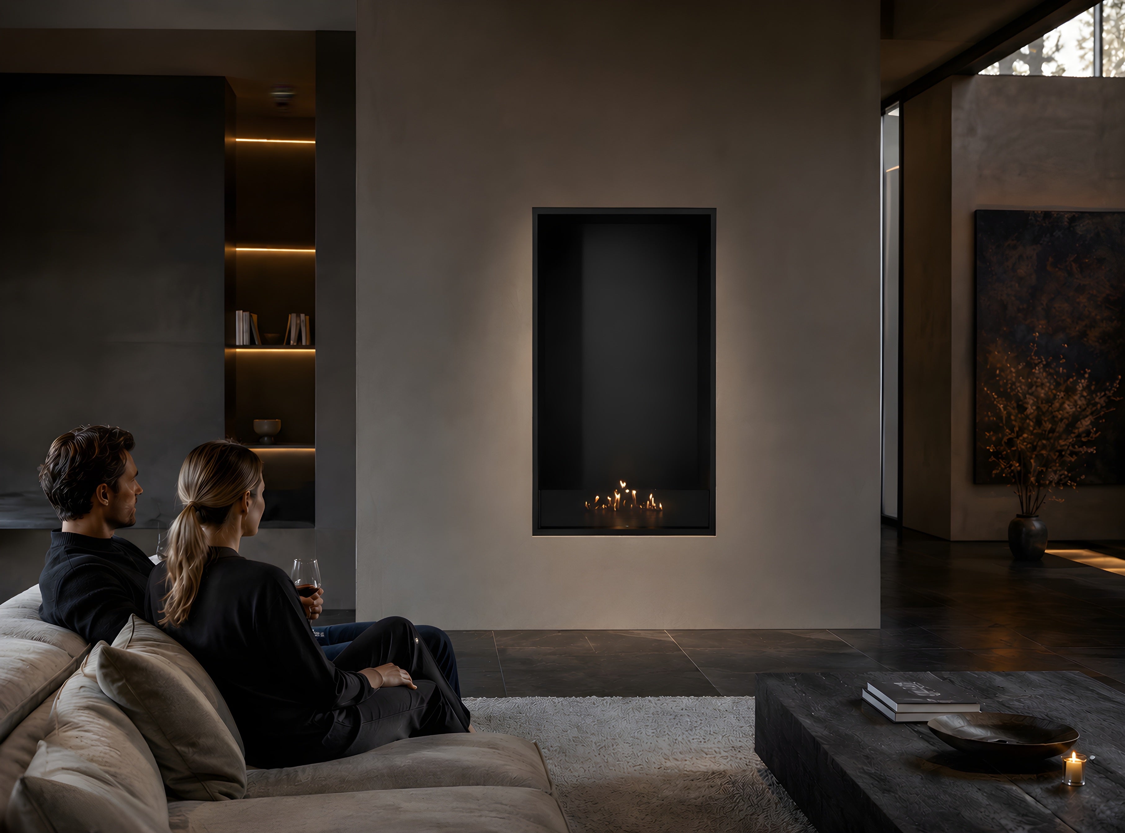 Selected Vertical Enkelzijdige Inbouwhaard 70 x 140 cm