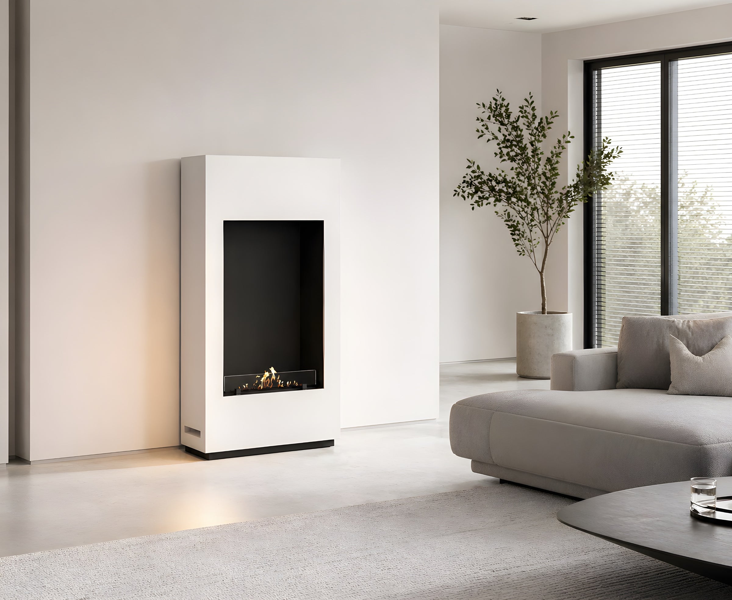 Soho Vertical Bio Ethanol Vrijstaand Haard Wit H120 cm