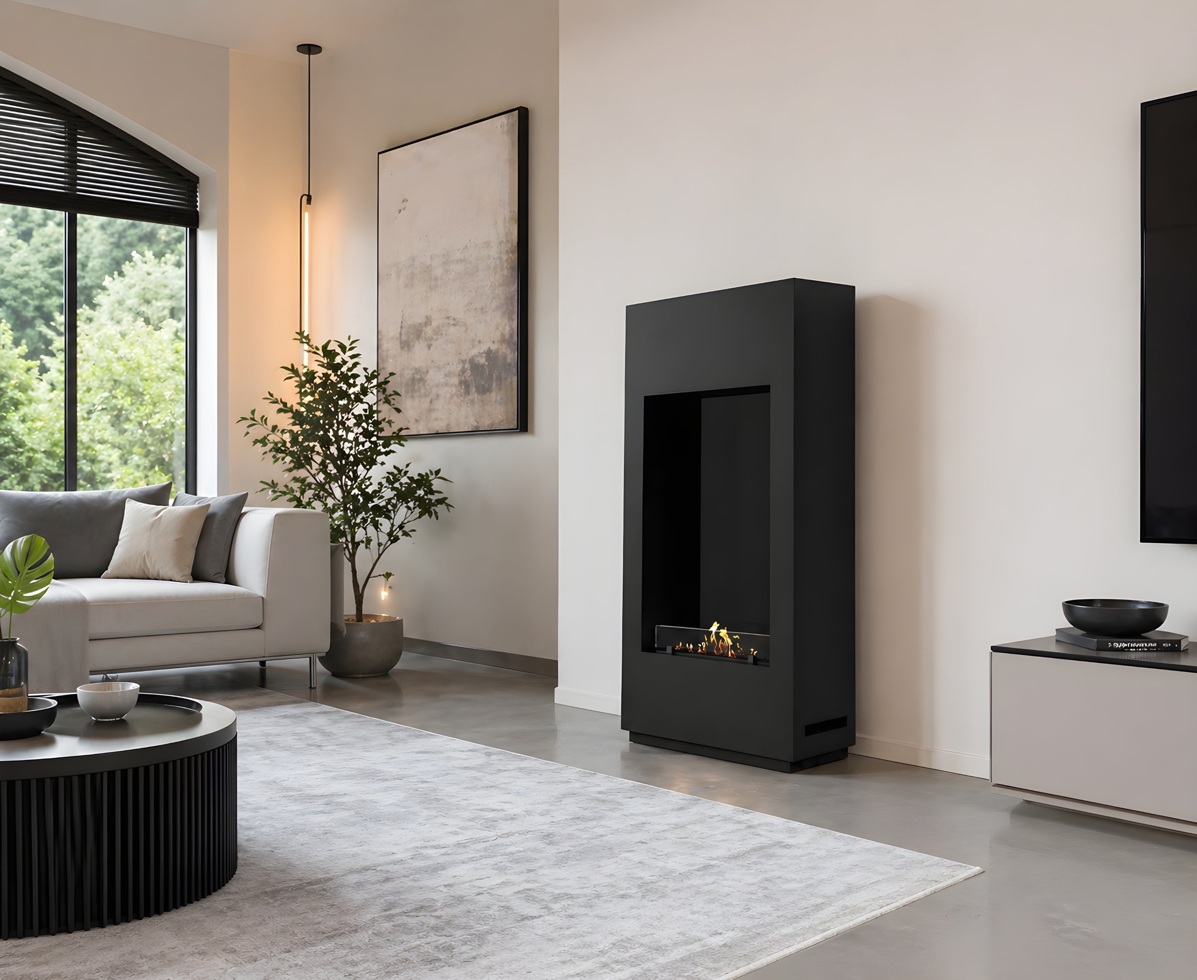 Soho Vertical Bio Ethanol Vrijstaand Haard Zwart H120 cm