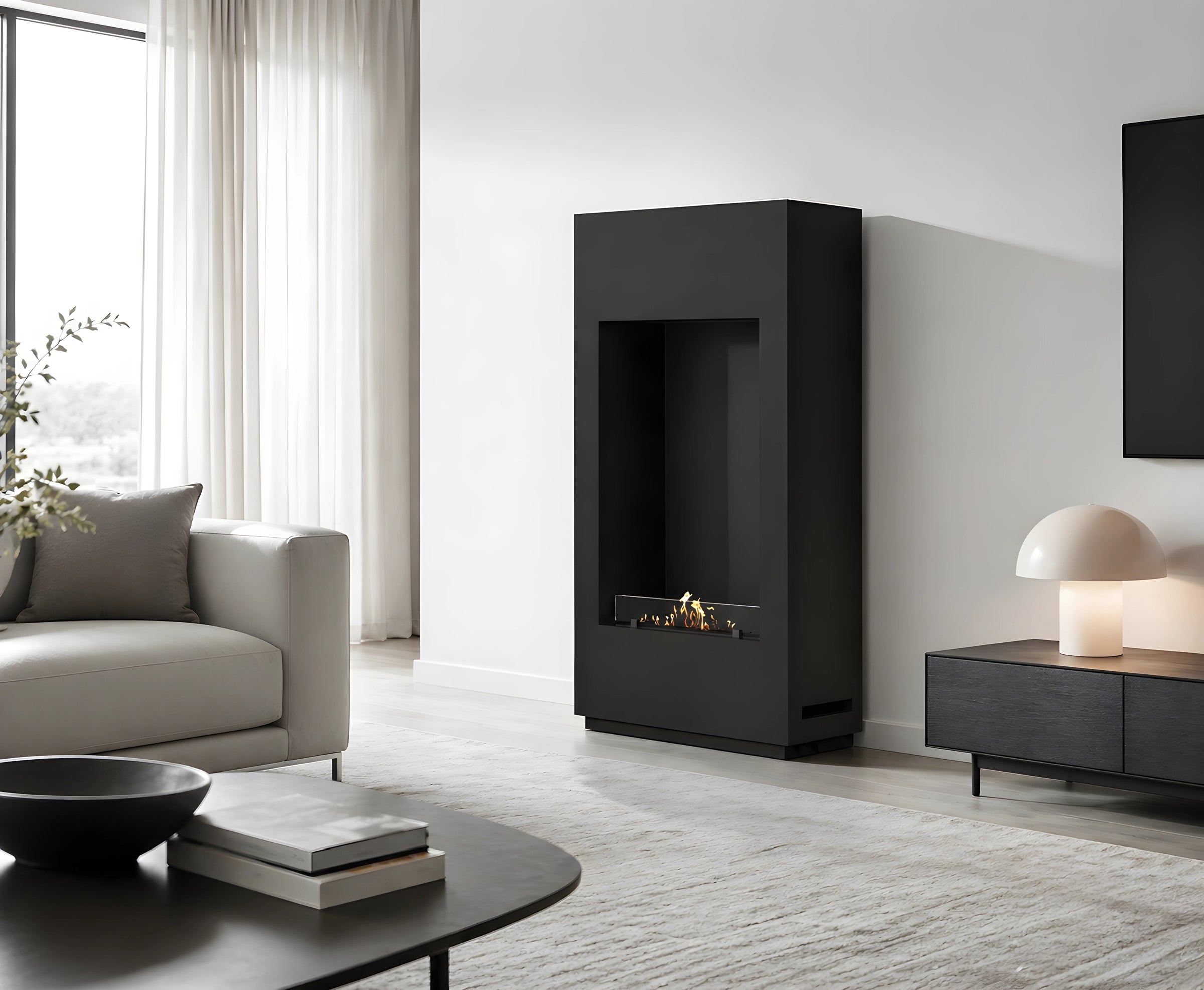 Soho Vertical Bio Ethanol Vrijstaand Haard Zwart H120 cm