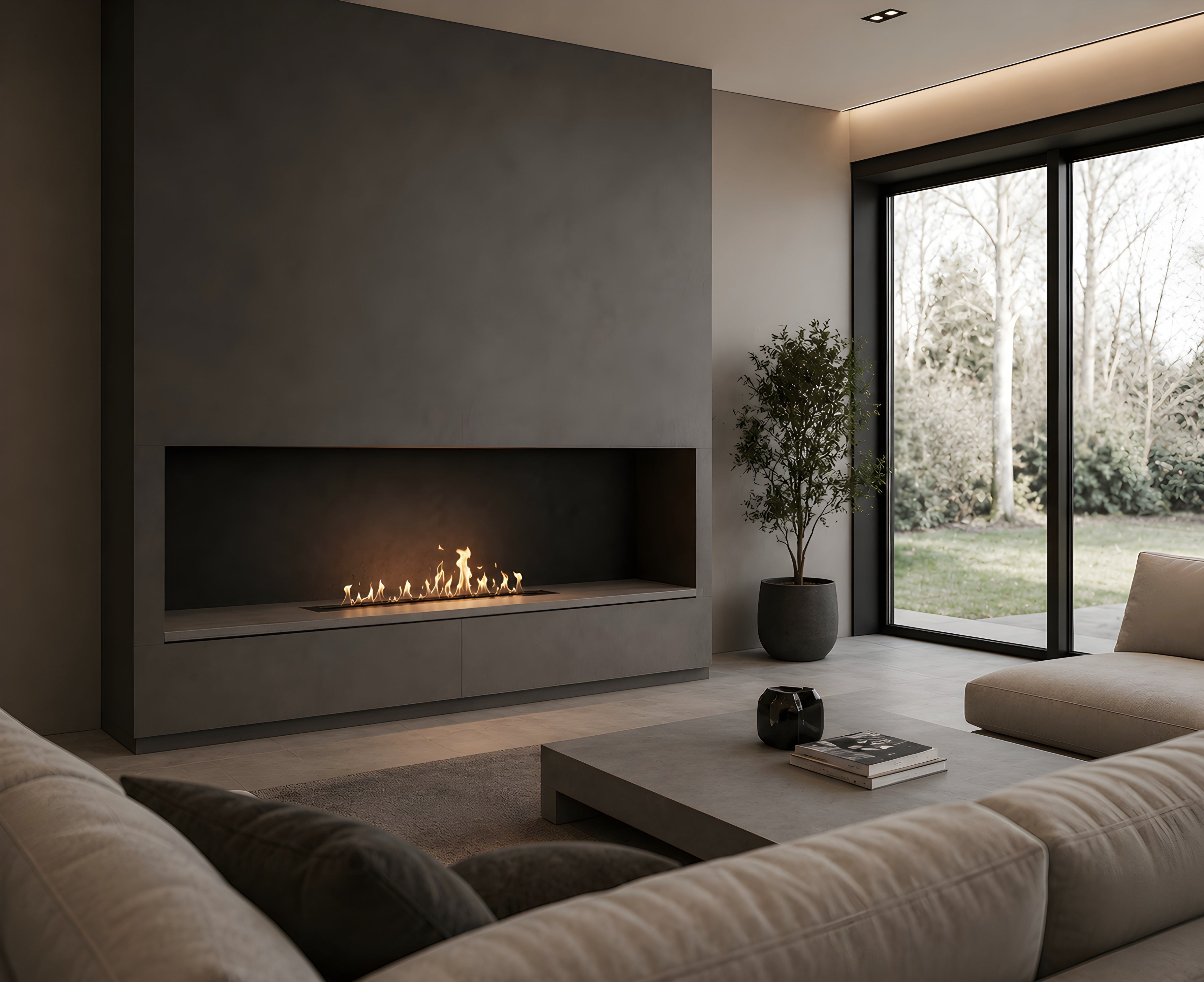 Solo Line Inbouwbrander RVS 100 cm