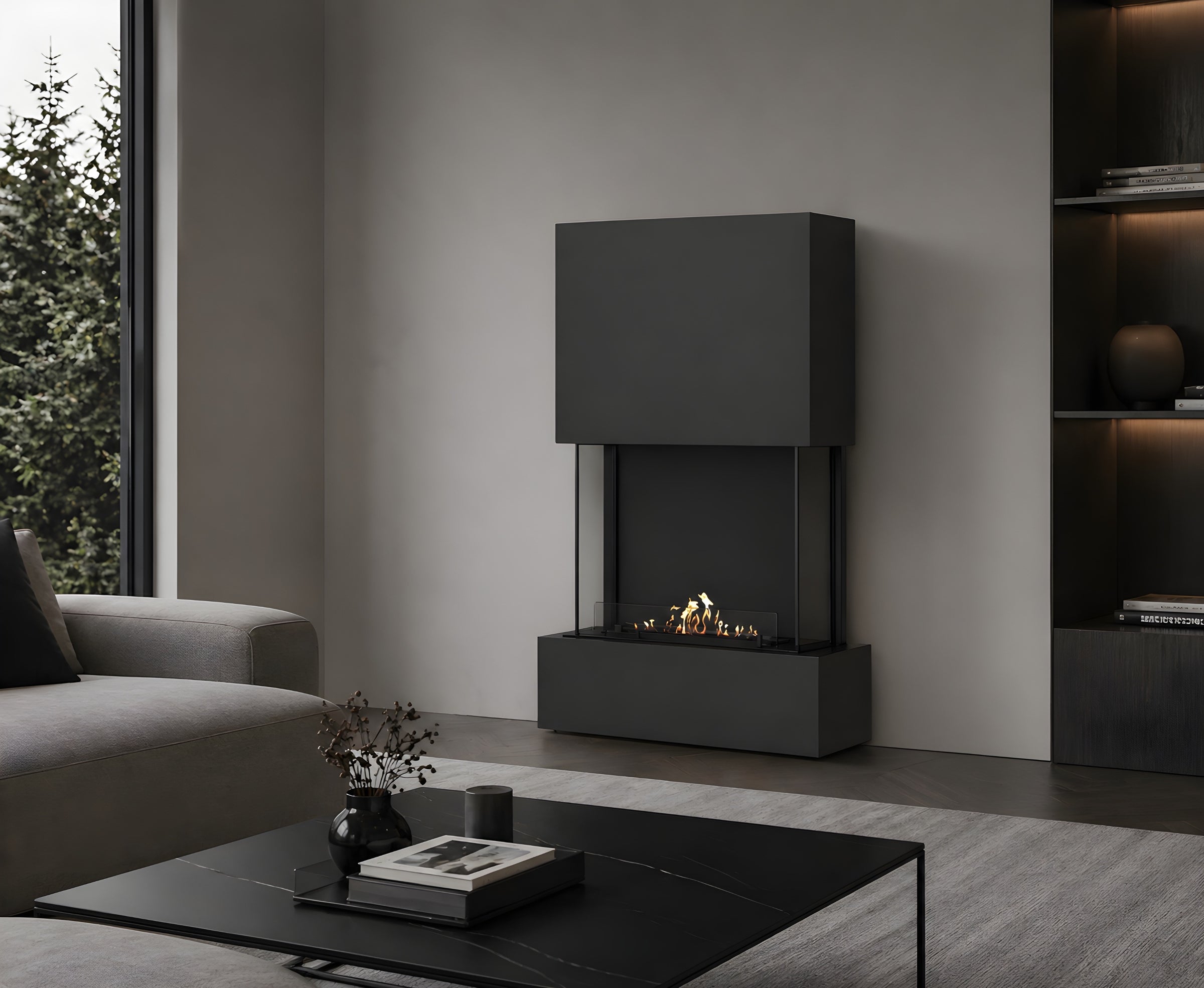 Sure Bio Ethanol Vrijstaand Haard Zwart H200 cm