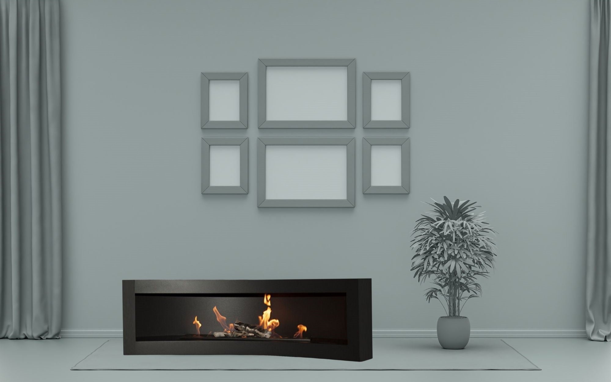 Tobav Curve Freestanding Bio Fireplace 120 cm