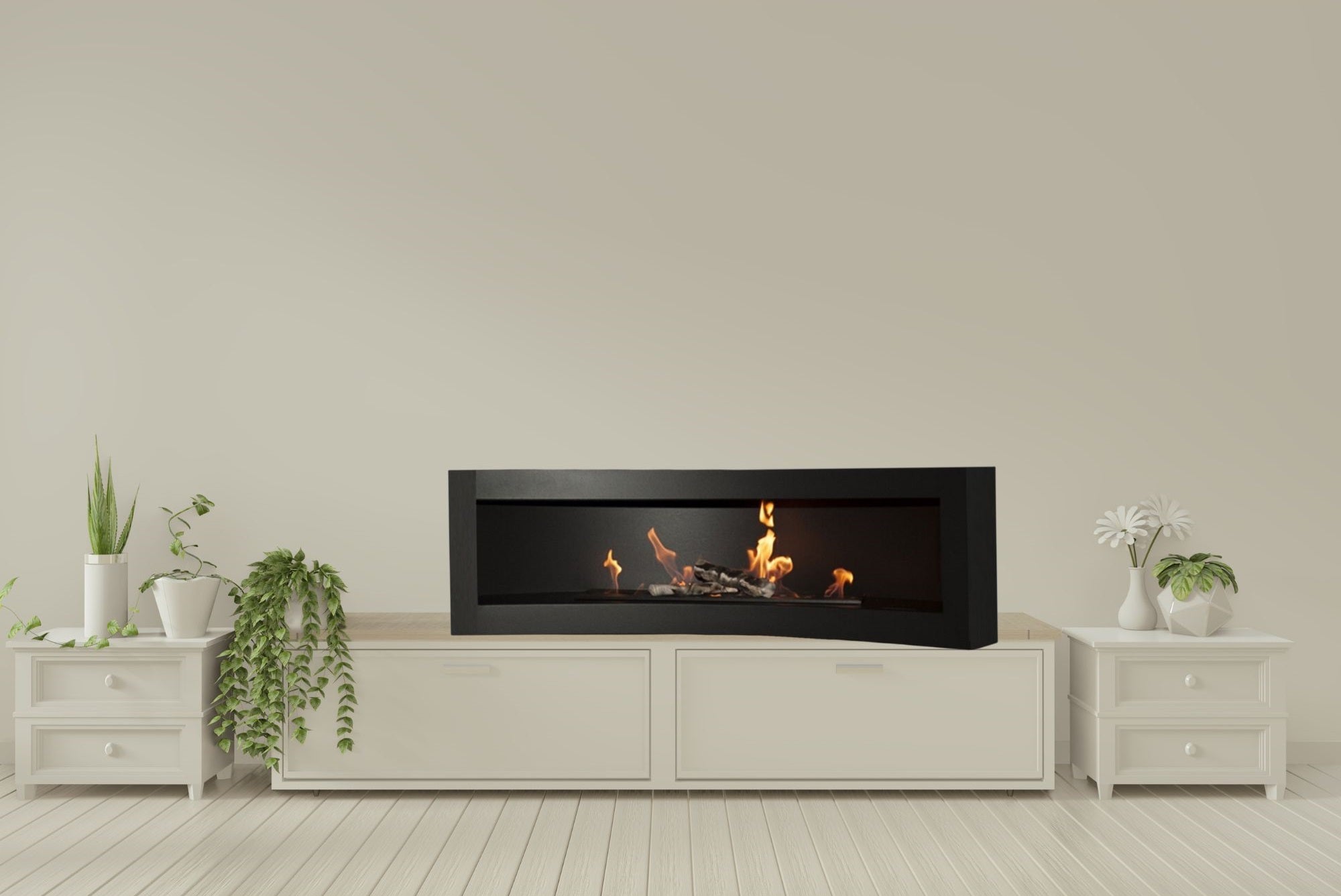 Tobav Curve Freestanding Bio Fireplace 120 cm
