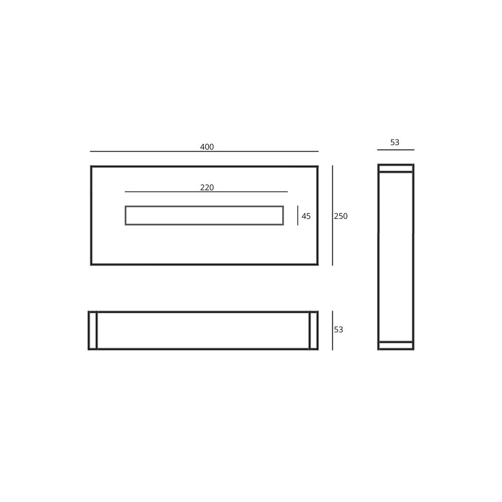 Eco Black Bio-Ethanol Fireplace Insert 40 CM