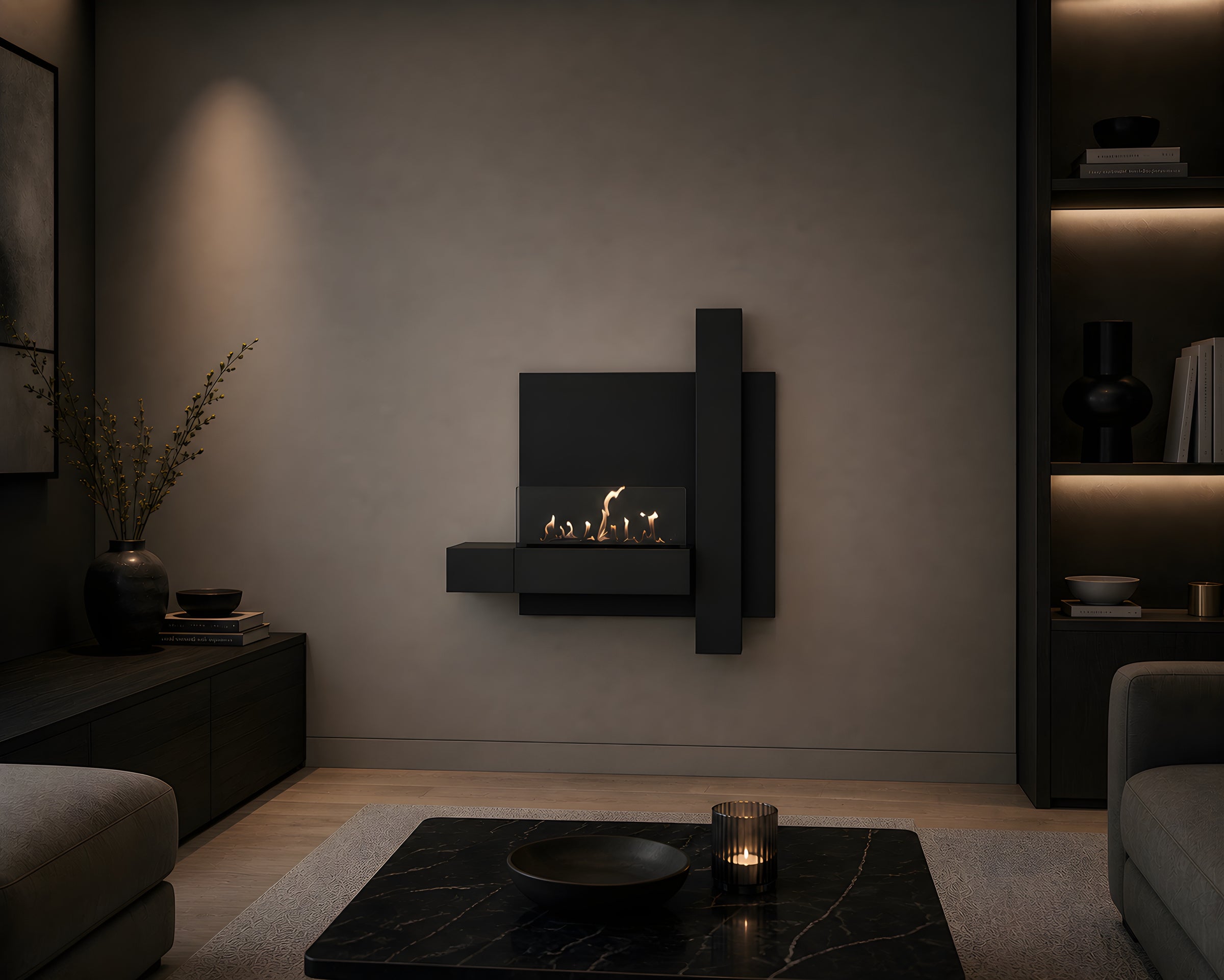 Vachi Bio Ethanol Wandhaard H90 cm