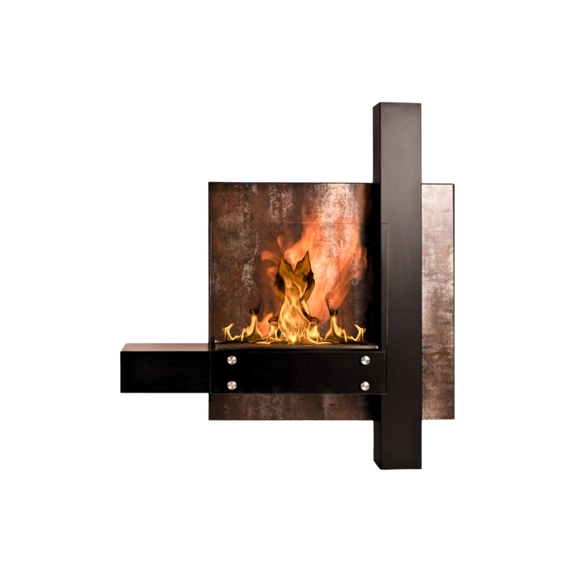 Vachi Rust Bio Wall Fireplace 80 x 21 x 90 CM