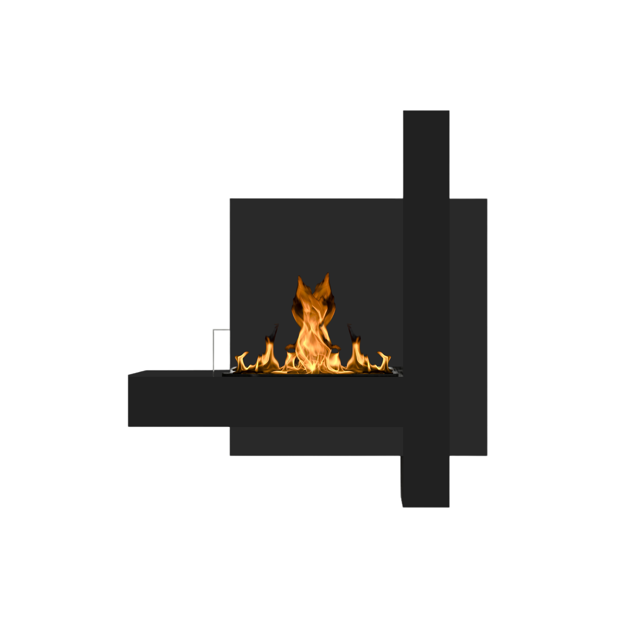 Mura Black Bio Wall Fireplace 80 x 21 x 90 CM