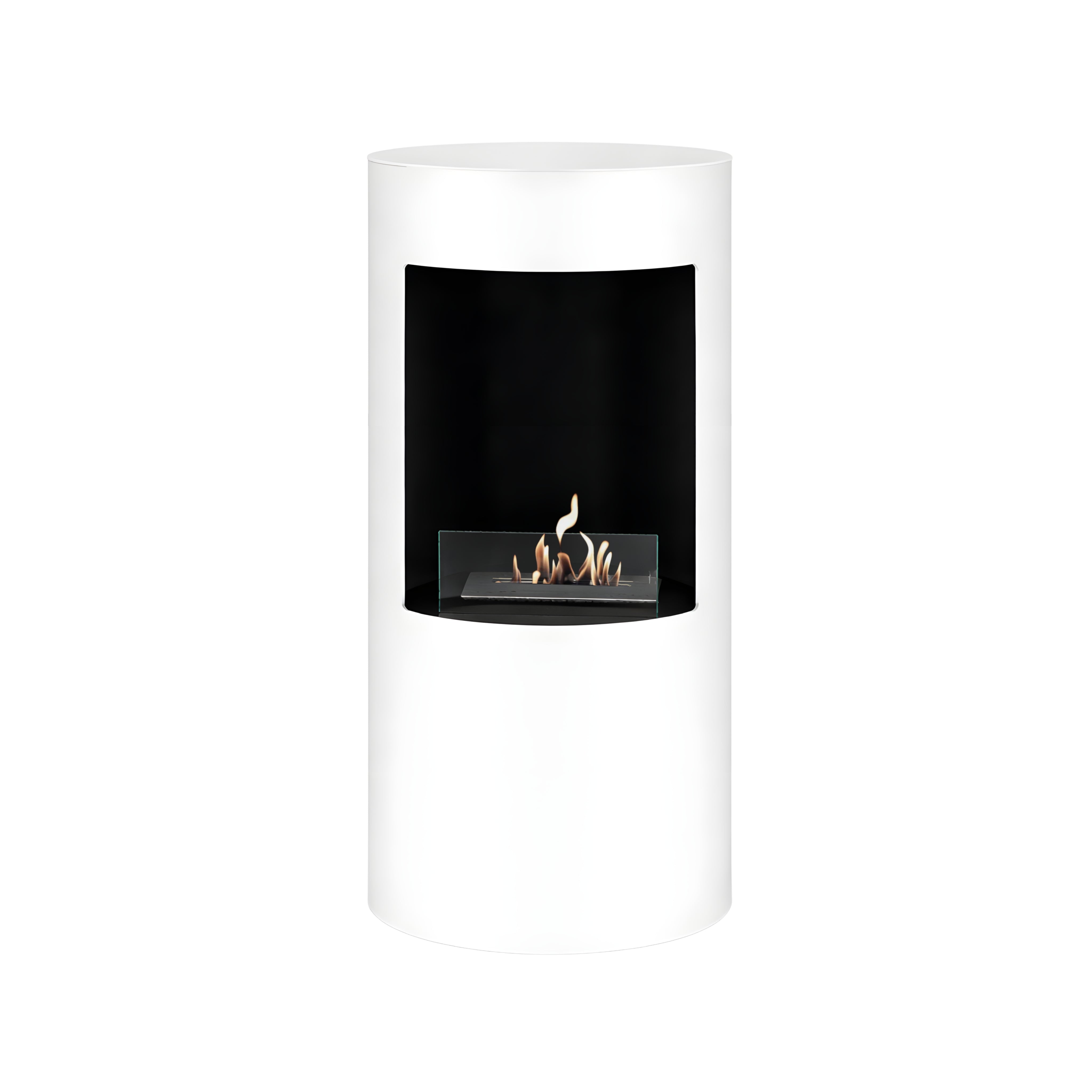 Pale White Bio Ethanol Freestanding Stove H80 CM