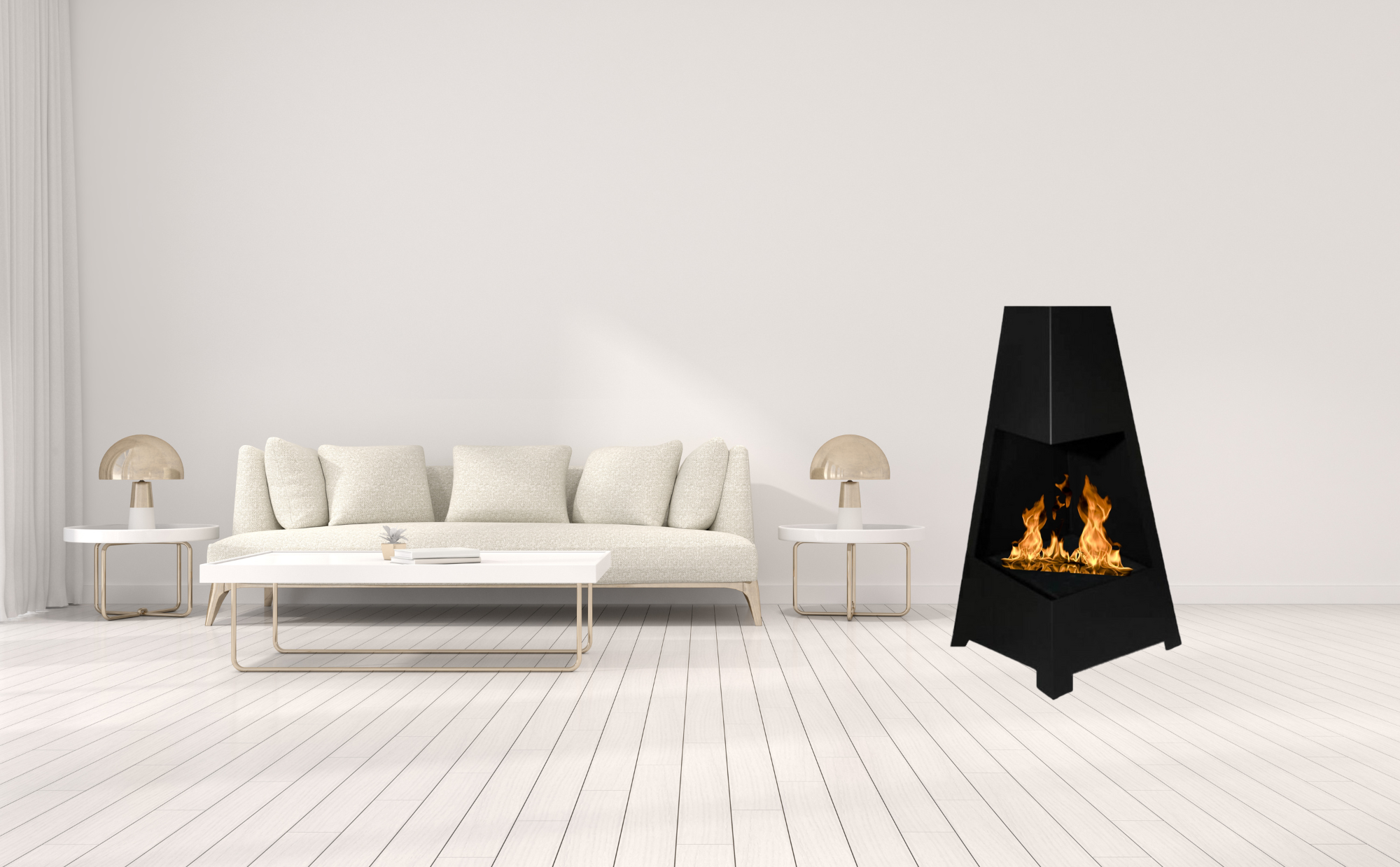 Vioro Freestanding Bio Indoor Fireplace - Garden Hard