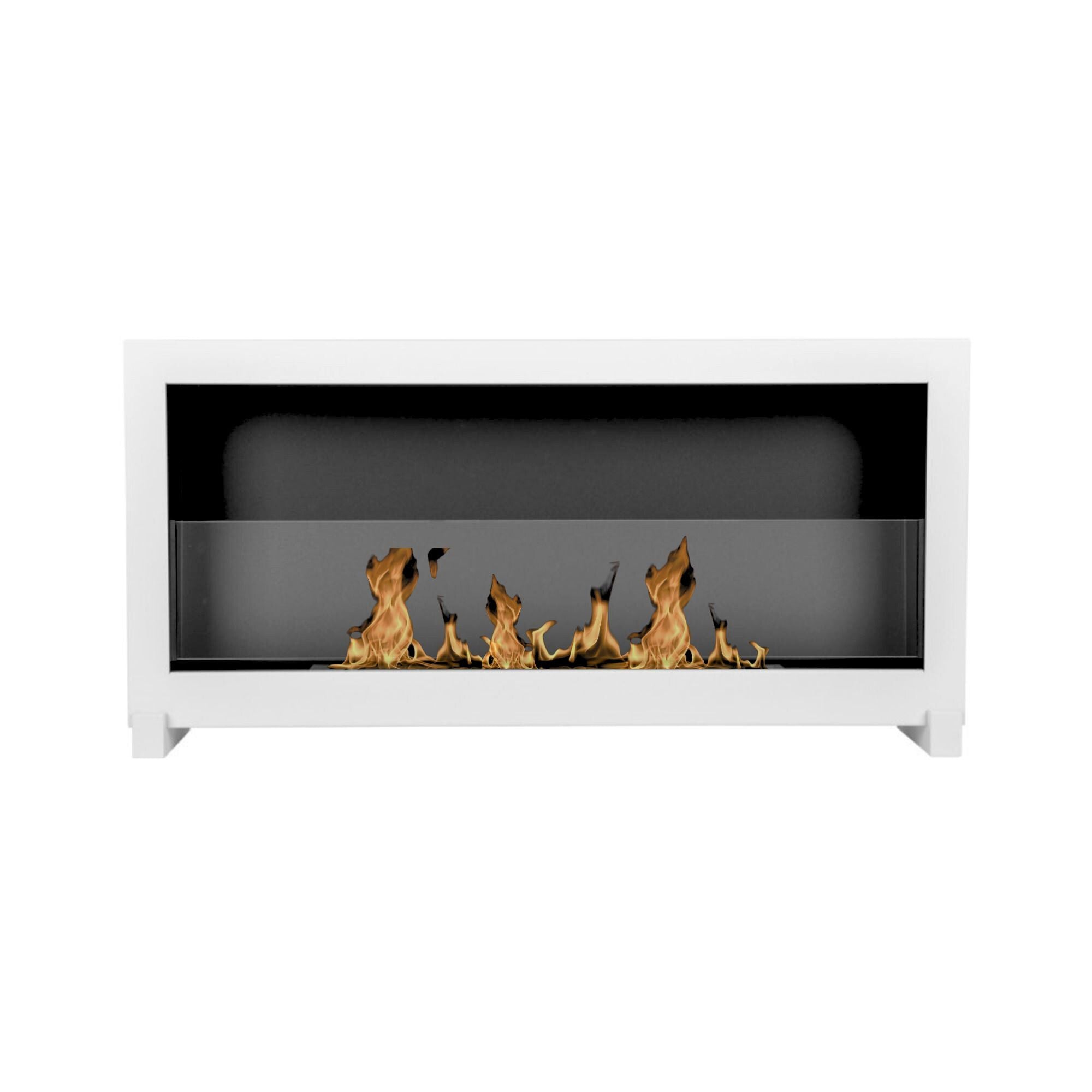 S - Line White Full BOX Wall Fireplace - Freestanding Bio-Ethanol 90 x 40 CM
