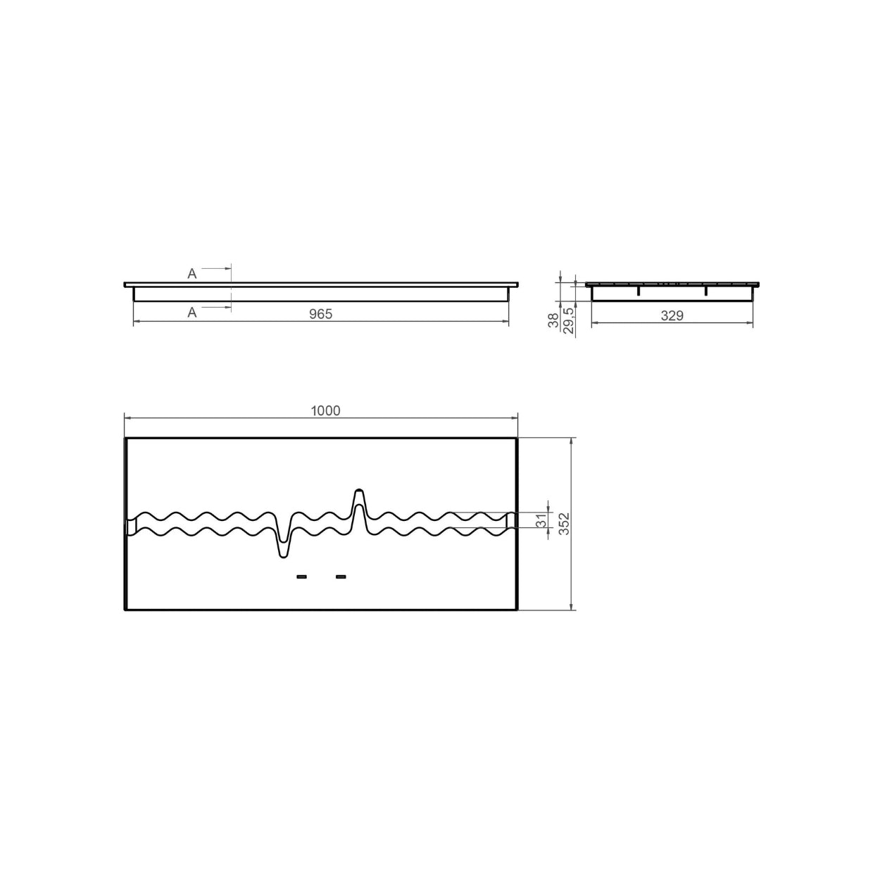 Bio Ethanol Wave Burner 100 CM