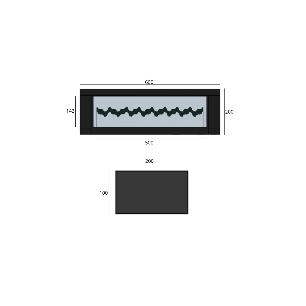 Bio-Ethanol PRO Zigzag Fireplace Insert 60 CM