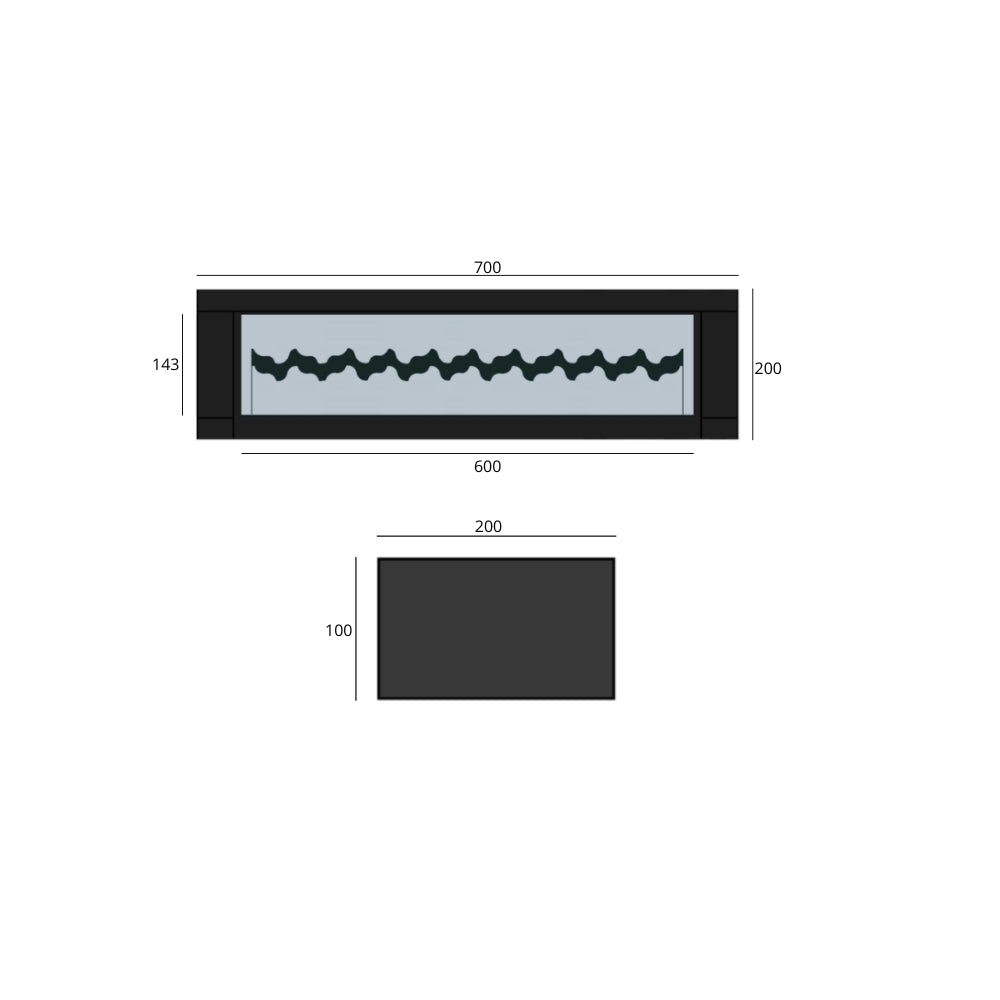 Bio-Ethanol PRO Zigzag Fireplace Insert 70 CM