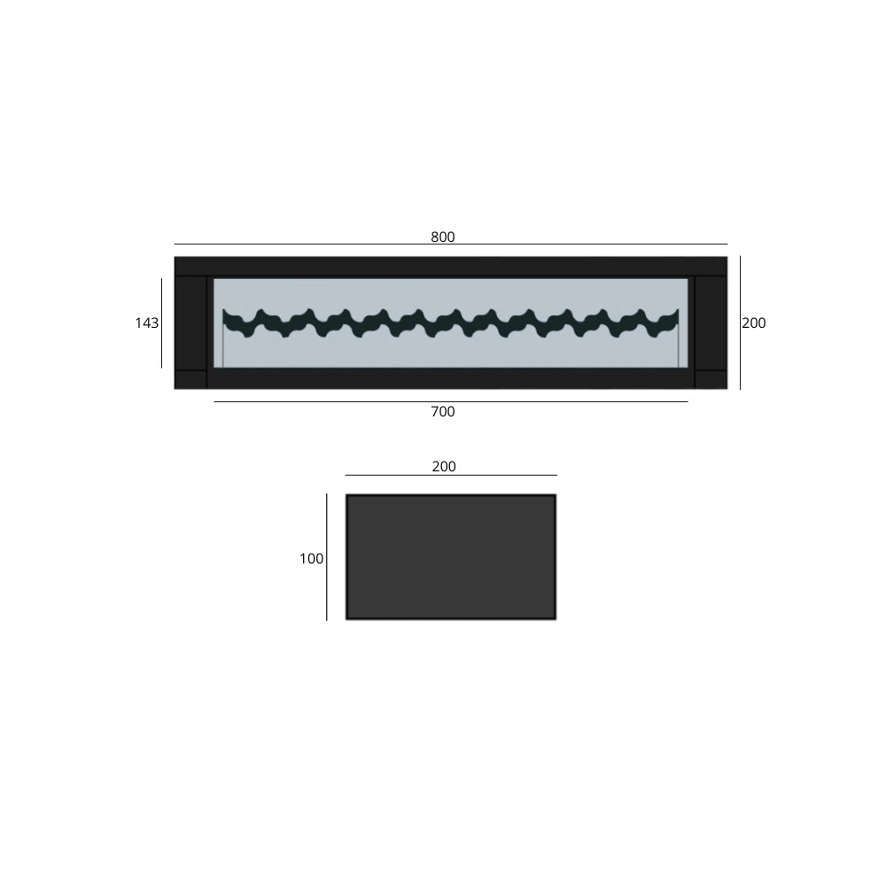 ZIGZAG PRO BIO ETHANOL INZET - TAFELHAARD 80 CM