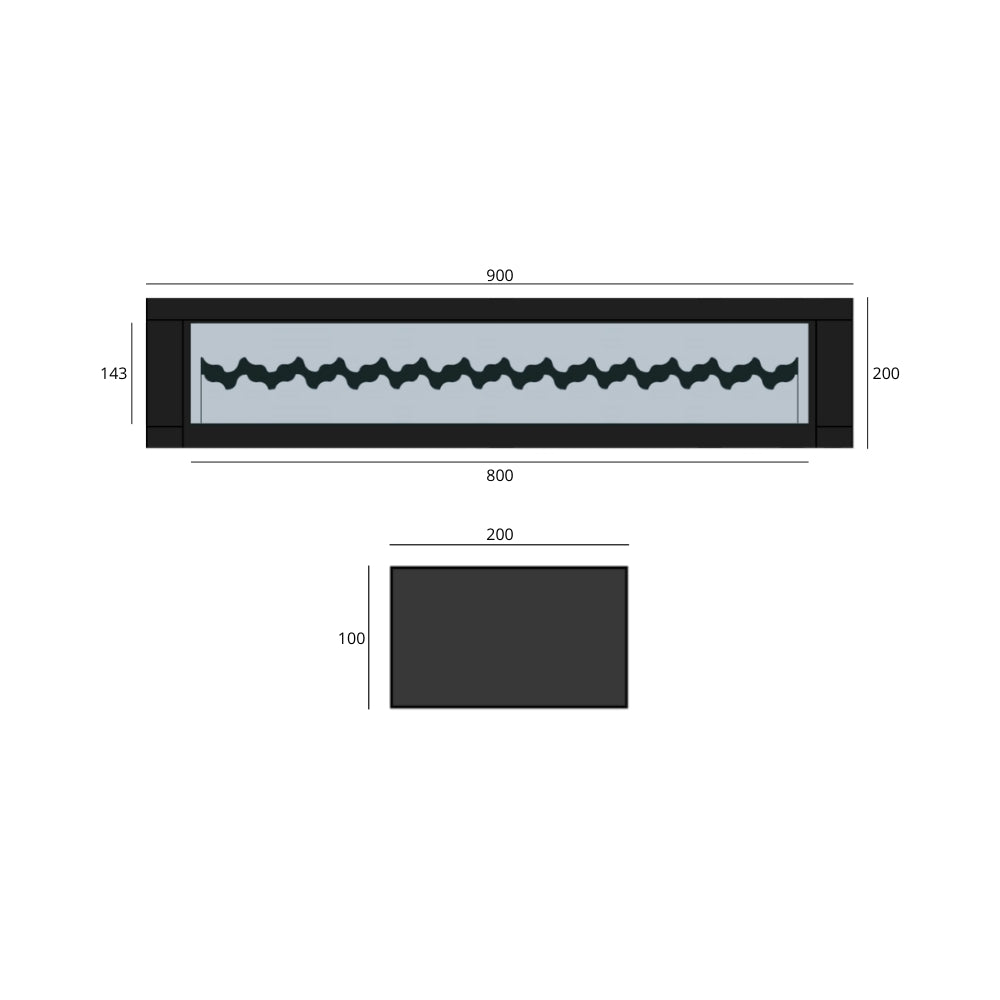 Bio-Ethanol PRO Zigzag Fireplace Insert 90 CM