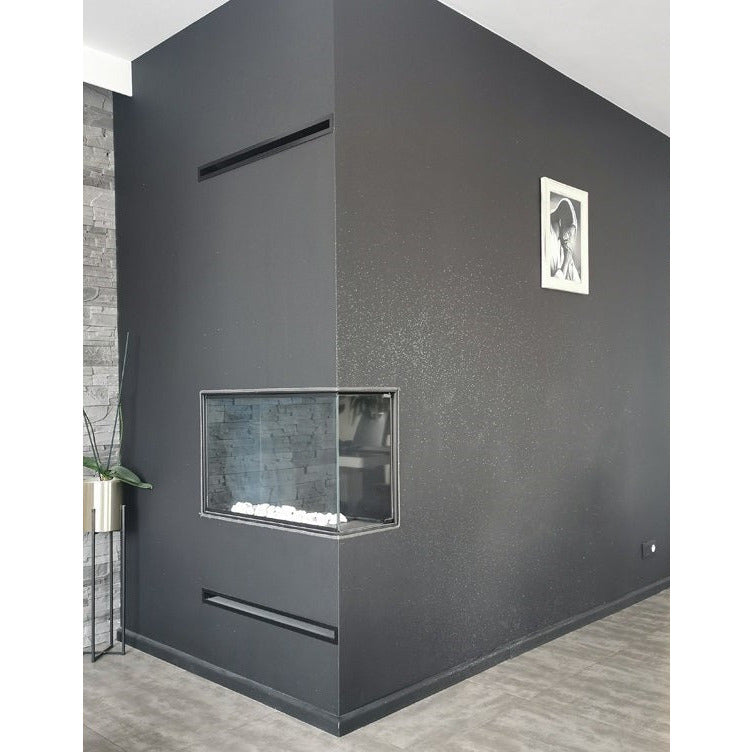 Corner Bio Ethanol Built-in Fireplace Right 80 CM With Full Glass