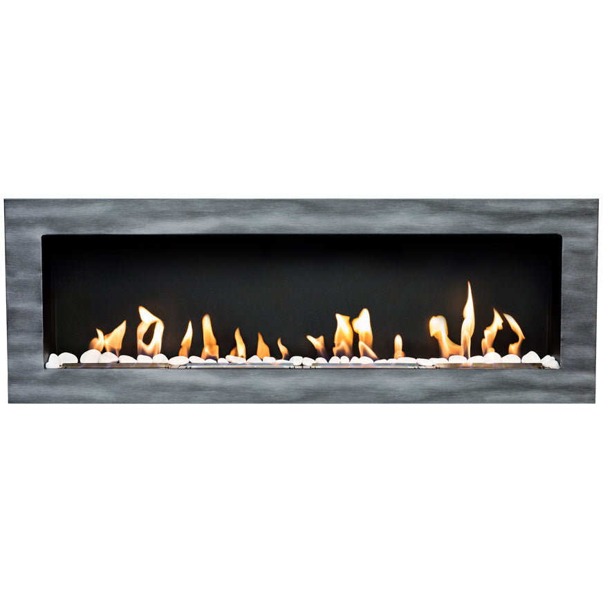 Nerez Patina Gray Bio-Ethanol Wall - Built-in Fireplace 115 x 40 CM