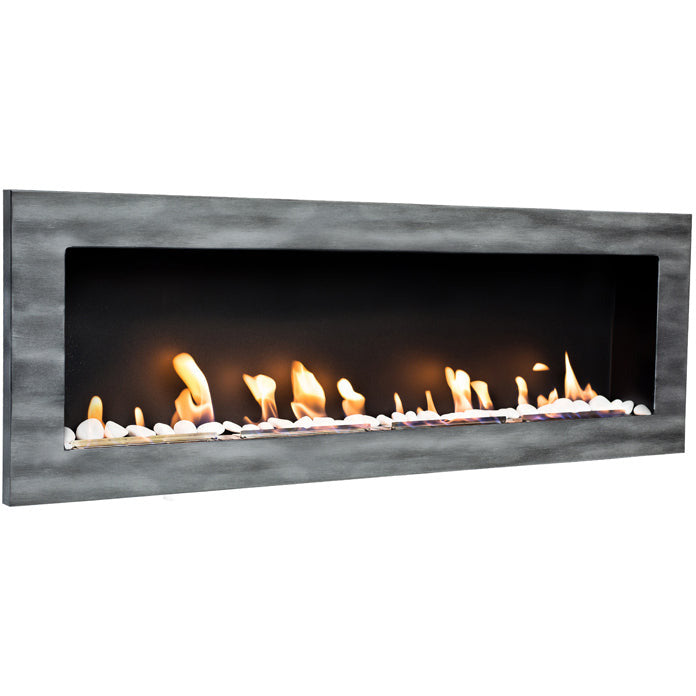 Nerez Patina Gray Bio-Ethanol Wall - Built-in Fireplace 115 x 40 CM