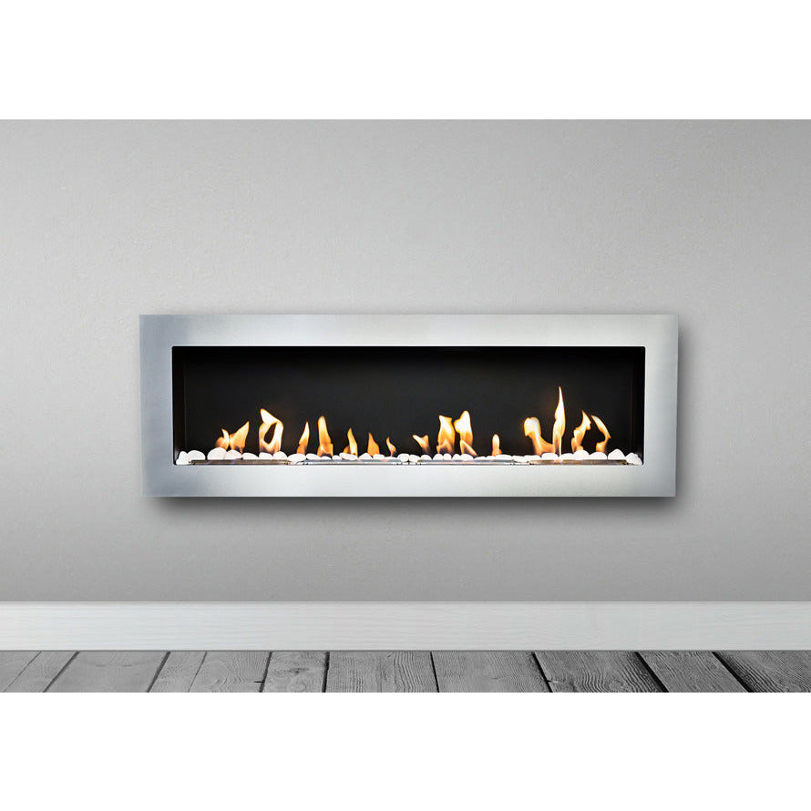Nerez Stainless Steel Bio-Ethanol Wall - Built-in Fireplace 115 x 40 CM